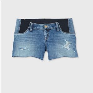 Under Belly Destruction MIDI Jean Shorts - Isabel Maternity by Ingrid & Isabel